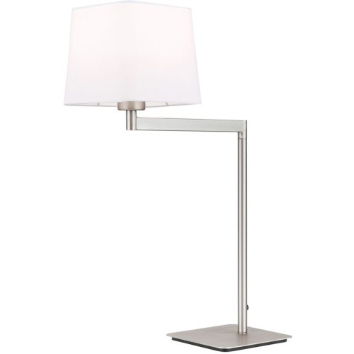 LIVIQUE, Tischlampe Carlton Grau Stahl 37.5 cm - Farbe: Nickel satiniert - Tischlampe