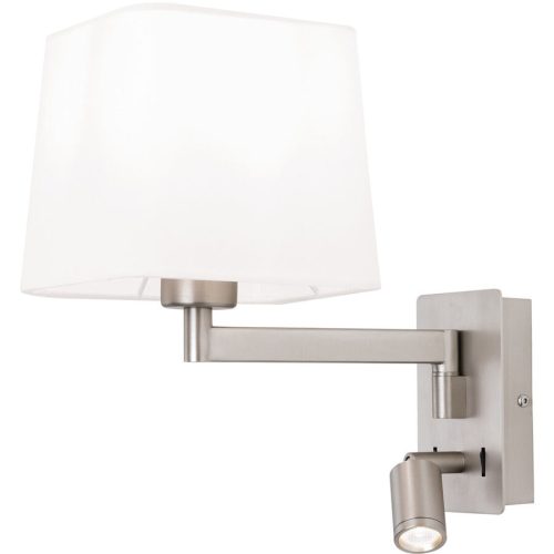 LIVIQUE, Wandlampe Carlton Grau Stahl 27.5 cm - Farbe: Nickel satiniert - Lichtfarbe: Warmweiss - Wandlampe