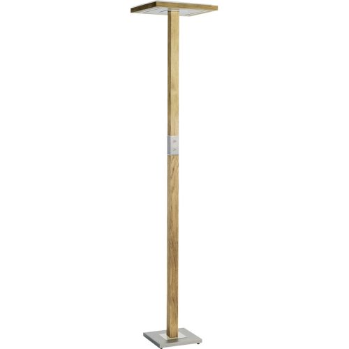 HERZBLUT, HERZBLUT Stehlampe Otto O Braun/Silber Metall/Holz 35 cm 183 cm - Farbe: Braun, Silber - LED - Lichtfarbe: Extra warmweiss - Helles Neutralweiss -