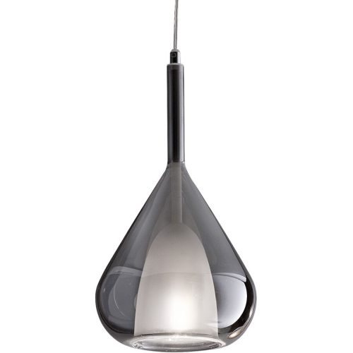 Giberti Luce, Giberti Luce Pendellampe Lorena XL Grau Glas 20 cm 35 cm - Pendellampe