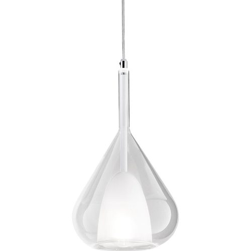 Giberti Luce, Giberti Luce Pendellampe Lorena XL Weiss Glas 20 cm 35 cm - Pendellampe