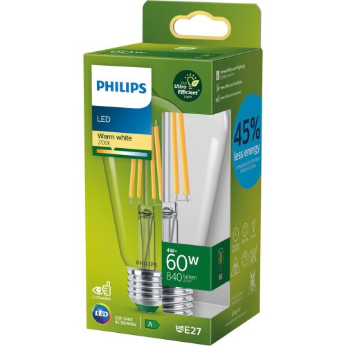 Philips, Leuchtmittel Philips Glas E27 4 W - Farbe: klar - LED - Lichtfarbe: Extra warmweiss - Leuchtmittel- LED Leuchtmittel
