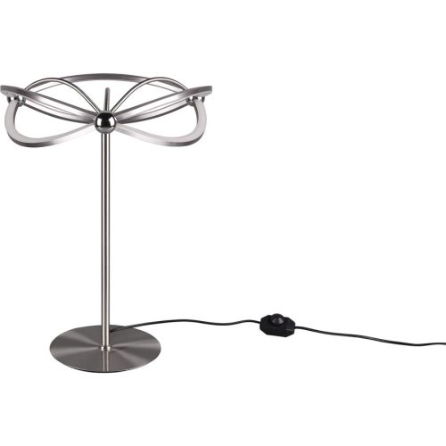 LIVIQUE, Tischlampe Caro Grau Metall 50 cm - Farbe: Nickel matt - LED - Lichtfarbe: Warmweiss - Tischlampe- LED Energiesparlampe