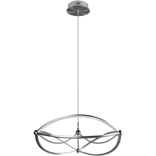 LIVIQUE, Pendellampe Caro Grau Metall 150 cm - Farbe: Nickel matt - LED - Lichtfarbe: Warmweiss - Pendellampe- LED Energiesparlampe