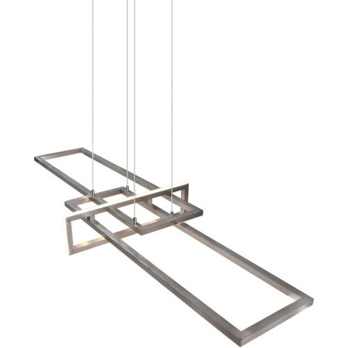 LIVIQUE, Pendellampe Cecile Grau Metall 110 cm 150 cm - Farbe: Nickel matt - LED - Lichtfarbe: Warmweiss - Pendellampe- LED Energiesparlampe