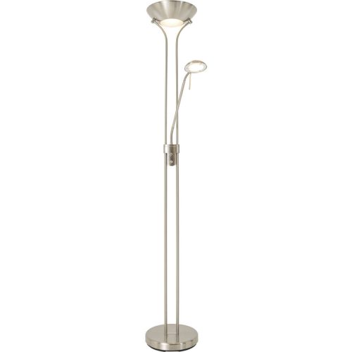 LIVIQUE, Stehlampe Carlo II Silber Metall 28 cm 180 cm - LED - Lichtfarbe: Extra warmweiss - Stehlampe- LED Energiesparlampe
