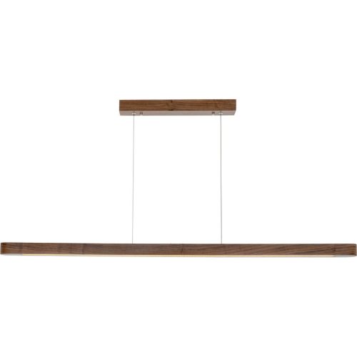 LIVIQUE, Pendellampe Kira Braun Holz/Metall 120 cm 120 cm - LED - Lichtfarbe: Extra warmweiss - Helles Neutralweiss - Material: Nussbaumholz/Metall -