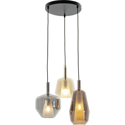 LIVIQUE, Pendellampe Marla Grau Glas/Metall 30 cm 120 cm - Farbe: rauchgrau - Material: Metall/Glas - Pendellampe