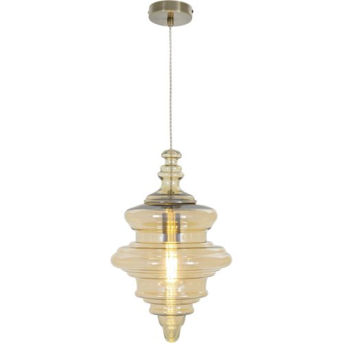 LIVIQUE, Pendellampe Mara Gelb Glas/Metall 27 cm 150 cm - Farbe: Bernstein - Material: Metall/Glas - Pendellampe