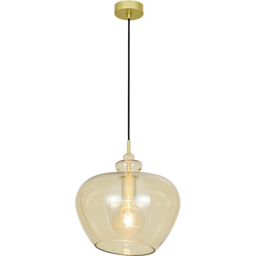 LIVIQUE, Pendellampe Bela Gelb Glas/Metall 30 cm 129 cm - Farbe: Bernstein - Material: Metall/Glas - Pendellampe