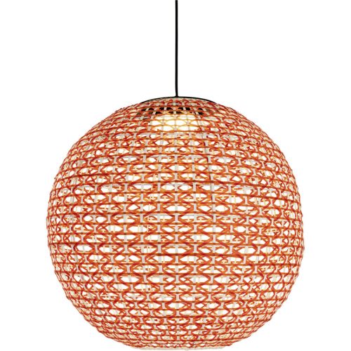 LIVIQUE, Pendellampe Eliana Orange/Weiss Kunststoff/Metall 60 cm 190 cm - Farbe: Weiss/Orange - LED - Lichtfarbe: Extra warmweiss - Material: Metall/Kunststoff