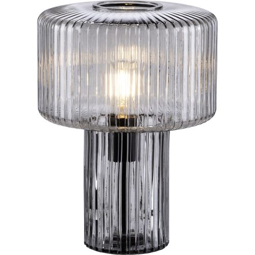 LIVIQUE, Tischlampe Michael Grau Glas 25 cm 35 cm - Tischlampe