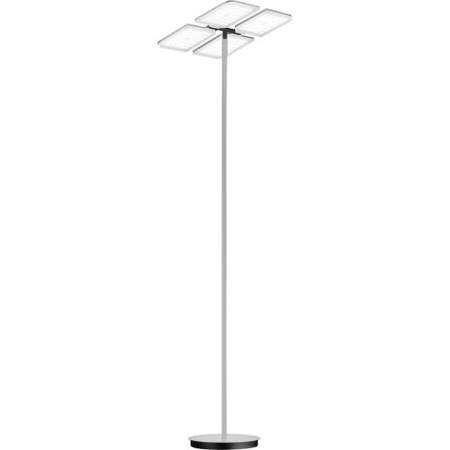 Bankamp, Designer-Stehlampe Bankamp Quadro aluminium matt dimmbar H 190 cm - Farbe: Silber - LED - Lichtfarbe: Extra warmweiss - Helles Neutralweiss -