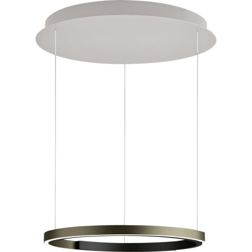 Bankamp, Designer-Pendellampe Bankamp Rings bronze/anthrazit dimmbar D 55 cm - Farbe: Bronze/Anthrazit/Weiss - LED - Lichtfarbe: Extra warmweiss - Helles