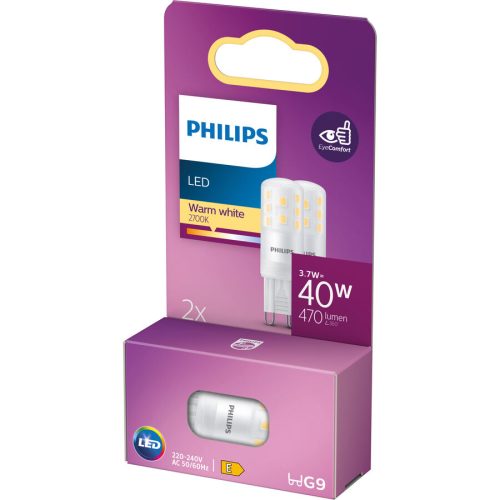 Philips, Leuchtmittel Philips Kunststoff 2x G9 3.7W LED - Farbe: matt weiss - LED - Lichtfarbe: Extra warmweiss - Leuchtmittel- LED Leuchtmittel