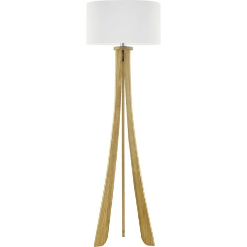 HERZBLUT, HERZBLUT Stehlampe Bow Braun/Weiss Metall/Holz 47 cm 165 cm - Farbe: natur, weiss - Material: Nickel/Holz - Stehlampe