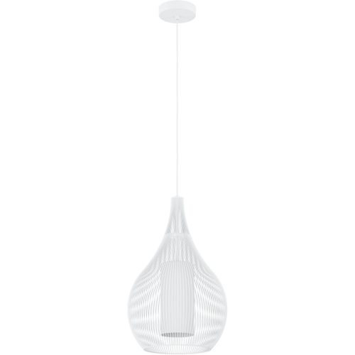 Eglo, Eglo Pendellampe Razoni 1 Weiss Stahl 110 cm - Pendellampe