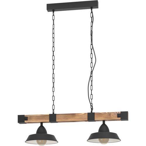 Eglo, Eglo Pendellampe Oldbury Braun/Schwarz Stahl/Holz 26 cm 110 cm - Material: Holz/Stahl - Pendellampe