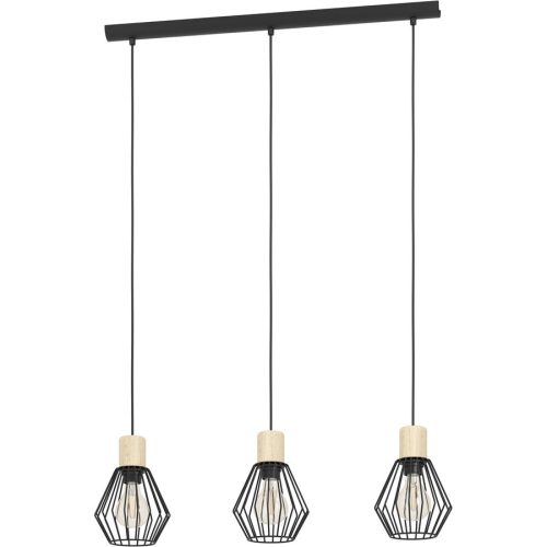 Eglo, Eglo Pendellampe Palmorla Braun/Schwarz Stahl/Holz 16 cm 110 cm - Material: Holz/Stahl - Pendellampe