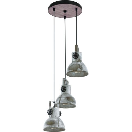 Eglo, Eglo Pendellampe Barnstaple Stahl/Holz 150 cm - Farbe: Patina - Material: Holz/Stahl - Pendellampe