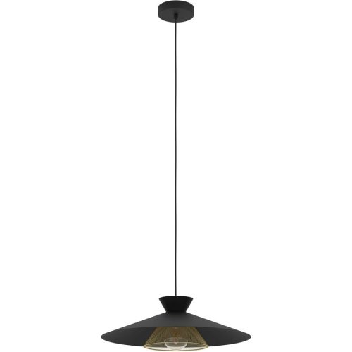 Eglo, Eglo Pendellampe Grizedale Schwarz Stahl 110 cm - Farbe: Schwarz/Messing - Pendellampe