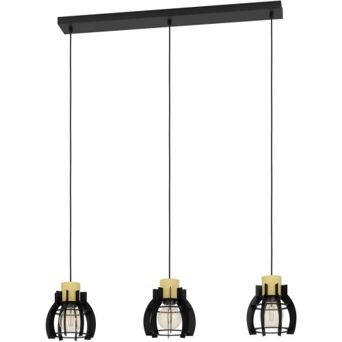 Eglo, Eglo Pendellampe Stillington 1 Braun/Schwarz Stahl/Holz 18 cm 110 cm - Material: Holz/Stahl - Pendellampe