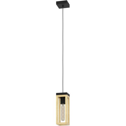 Eglo, Eglo Pendellampe Nafferton Braun/Schwarz Stahl/Holz 10 cm 110 cm - Material: Holz/Stahl - Pendellampe