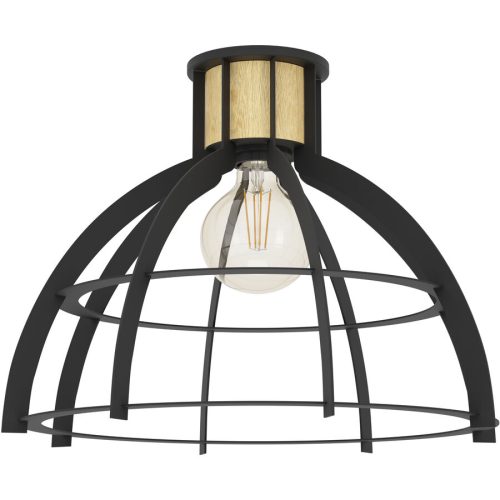 Eglo, Eglo Deckenlampe Stillington Braun/Schwarz Stahl/Holz 31.5 cm - Material: Holz/Stahl - Deckenlampe