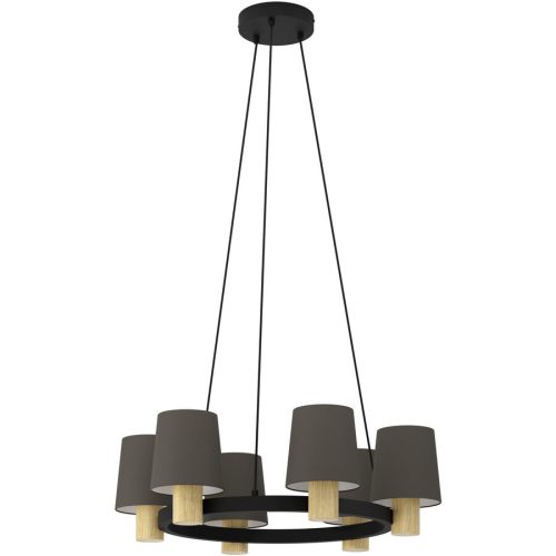Eglo, Eglo Pendellampe Edale Braun/Schwarz Stahl/Holz 110 cm - Material: Holz/Stahl - Pendellampe