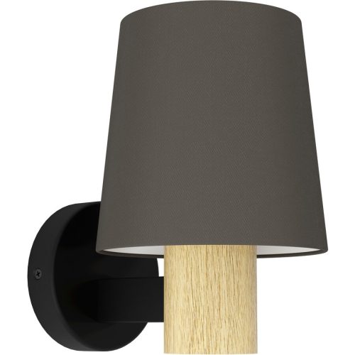 Eglo, Eglo Wandlampe Edale Braun/Schwarz Stahl/Holz 21.5 cm - Material: Holz/Stahl - Wandlampe