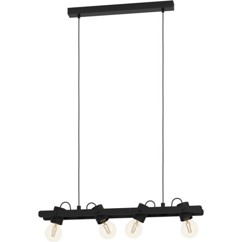 Eglo, Eglo Pendellampe Plimsoll Schwarz Stahl/Holz 9.5 cm 110 cm - Material: Holz/Stahl - Pendellampe