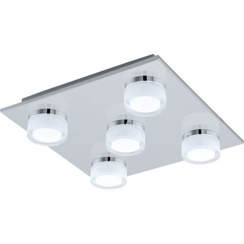 Eglo, Eglo Deckenlampe Romendo 1 Grau Stahl 32 cm 7 cm - Farbe: chrom - LED - Lichtfarbe: Warmweiss - Deckenlampe- LED Energiesparlampe