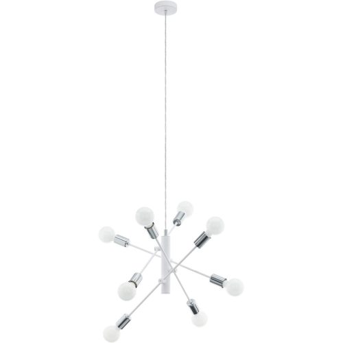 Eglo, Eglo Pendellampe Gradoli Weiss/Grau Stahl 110 cm - Farbe: weiss/chrom - Pendellampe
