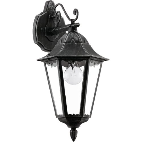Eglo, Eglo Wandlampe aussen Navedo Schwarz/Silber Aluminium 47.5 cm - Material: Aluguss - Wandlampe aussen