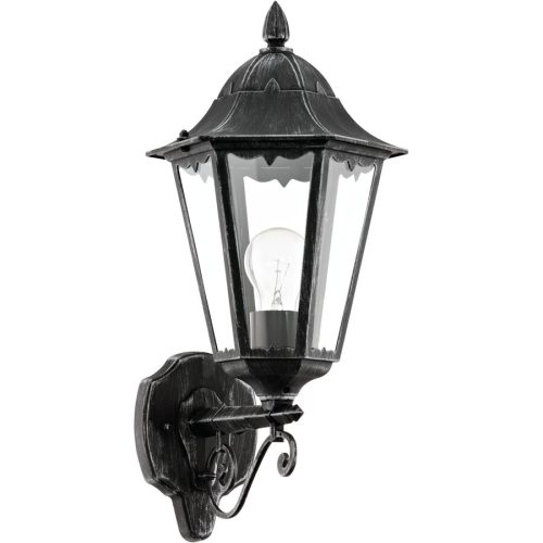 Eglo, Eglo Wandlampe aussen Navedo Schwarz/Silber Aluminium 47.5 cm - Material: Aluguss - Wandlampe aussen