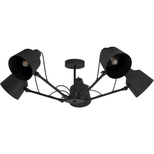 Eglo, Eglo Deckenlampe Basurtu Schwarz Stahl 27 cm - Deckenlampe