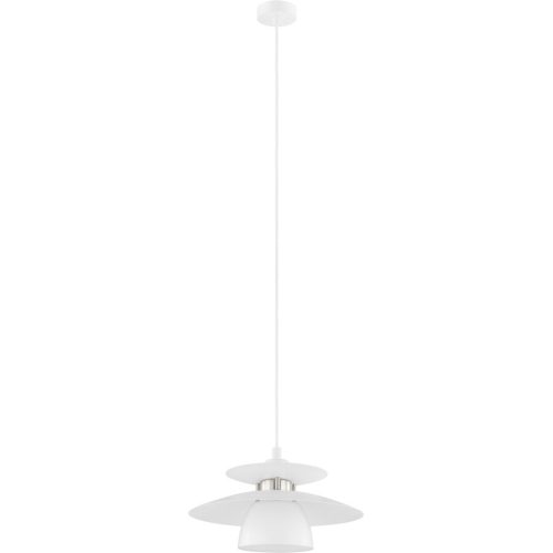 Eglo, Eglo Pendellampe Brenda Weiss/Grau Stahl 32 cm 150 cm - Farbe: Nickel matt/weiss - Pendellampe