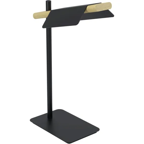 Eglo, Eglo Tischlampe Ermua Schwarz/Braun Stahl/Holz 16.5 cm 50.5 cm - LED - Lichtfarbe: Warmweiss - Material: Holz/Stahl - Tischlampe- LED Energiesparlampe