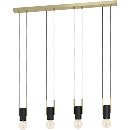 Eglo, Eglo Pendellampe Bitachito Schwarz Stahl 5.5 cm 110 cm - Farbe: Schwarz/Messing - Pendellampe