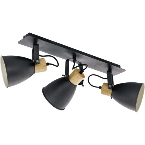 Eglo, Eglo Spot Coswarth Grau Stahl/Holz 14 cm 24 cm - Farbe: anthrazit - Material: Holz/Stahl - Spot