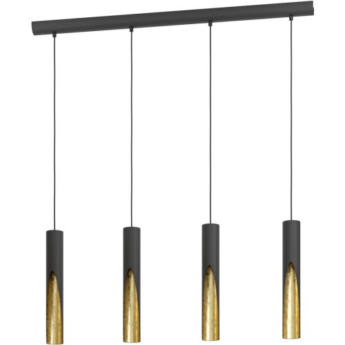 Eglo, Eglo Pendellampe Barbotto Gold/Schwarz Stahl 6 cm 110 cm - Farbe: schwarz-gold - Pendellampe