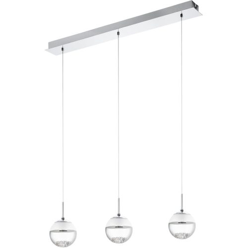 Eglo, Eglo Pendellampe Montefio 1 Grau Stahl 14 cm 110 cm - Farbe: chrom - LED - Lichtfarbe: Warmweiss - Pendellampe- LED Energiesparlampe
