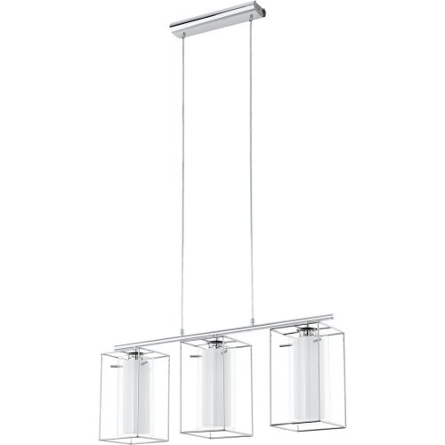 Eglo, Eglo Pendellampe Loncino 1 Grau Stahl 15 cm 110 cm - Farbe: chrom - Pendellampe