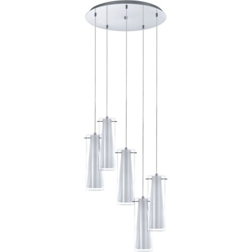 Eglo, Eglo Pendellampe Pinto Grau Stahl 150 cm - Farbe: chrom - Pendellampe