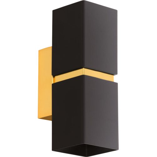 Eglo, Eglo Wandlampe Passa Gold/Schwarz Stahl 17 cm - Farbe: schwarz-gold - Wandlampe