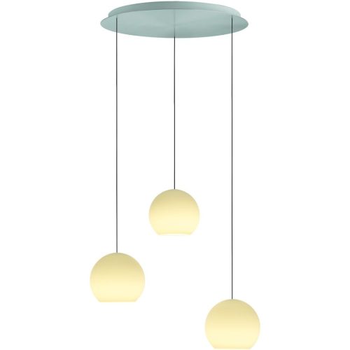 Bankamp, Designer-Pendellampe Bankamp Globe aluminium matt 3-flammig dimmbar D 67 cm - LED - Lichtfarbe: Extra warmweiss - Material: Silikon/Eisen -