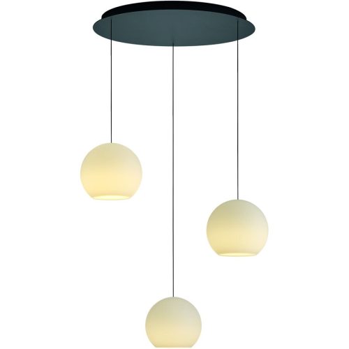 Bankamp, Designer-Pendellampe Bankamp Globe schwarz 3-flammig dimmbar D 67 cm - LED - Lichtfarbe: Extra warmweiss - Material: Silikon/Eisen -