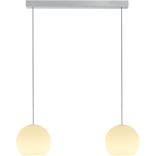 Bankamp, Designer-Pendellampe Bankamp Globe aluminium matt 2-flammig dimmbar - LED - Lichtfarbe: Extra warmweiss - Material: Silikon/Eisen -