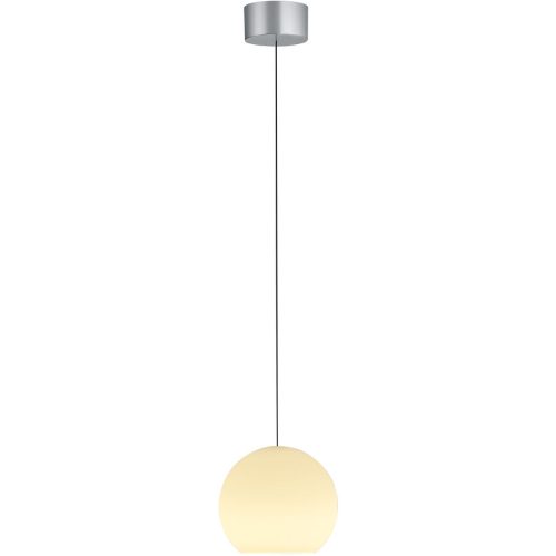 Bankamp, Designer-Pendellampe Bankamp Globe aluminium matt 1-flammig dimmbar D 23 cm - LED - Lichtfarbe: Extra warmweiss - Material: Silikon/Eisen -