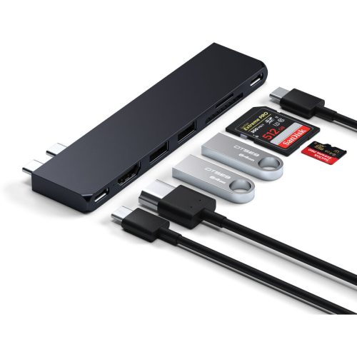 Satechi, Satechi - Dual USB-C Pro Hub Slim, Schwarz, One Size